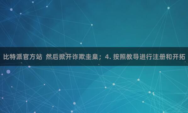 比特派官方站 然后掀开诈欺圭臬;4. 按照教导进行注册和开拓