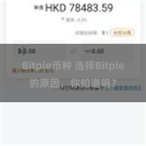 Bitpie币种 选择Bitpie的原因，你知道吗？