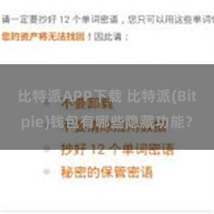 比特派APP下载 比特派(Bitpie)钱包有哪些隐藏功能？