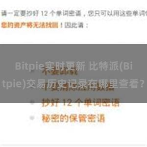 Bitpie实时更新 比特派(Bitpie)交易历史记录在哪里查看？