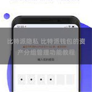 比特派隐私 比特派钱包的资产分组管理功能教程