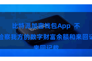 比特派加密钱包App  不错检察我方的数字财富余额和来回记载