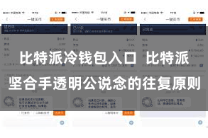 比特派冷钱包入口  比特派坚合手透明公说念的往复原则